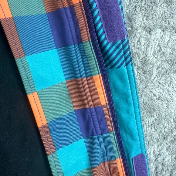 Neff Men's Rad Plaid Softshell Jacket S Orange Teal Purple Parka Snowboard Coat - Picture 10 of 16